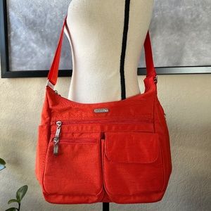 Baggalini Everywhere Bagg Crossbody Red-Orange RFID Pouch - Discontinued color